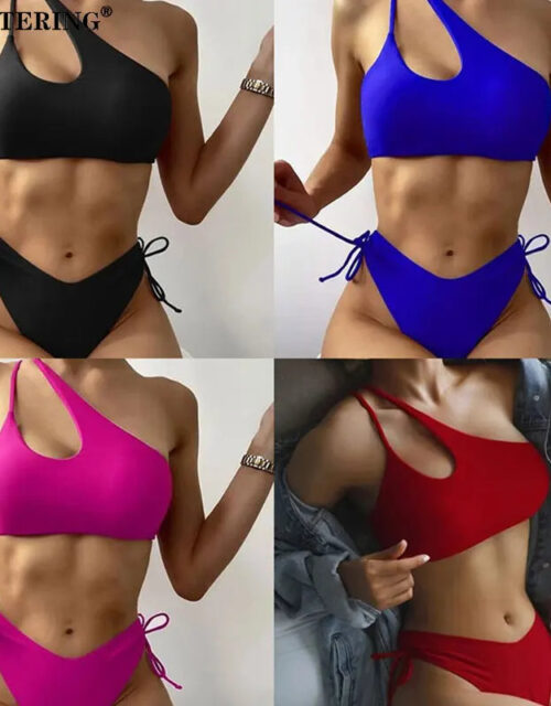 One Shoulder Bikini Set