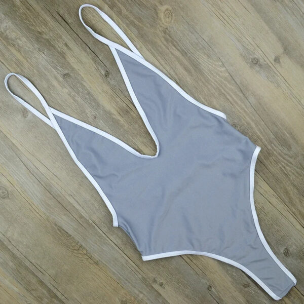 Deep V Neck Thong Swimwear - Image 3