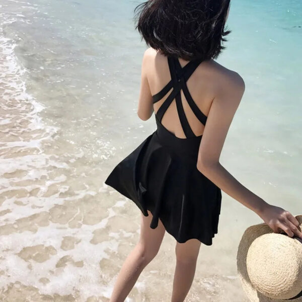 Black Mesh One-Piece Monokini Swimsuit - Image 3
