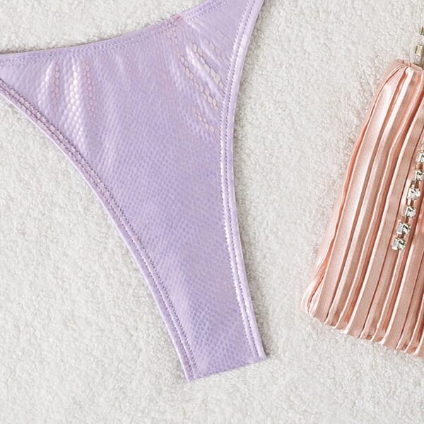 Reflective Colorful Triangle Swimsuit Swim Shorts Women's 2 Piece Bikini - Image 5