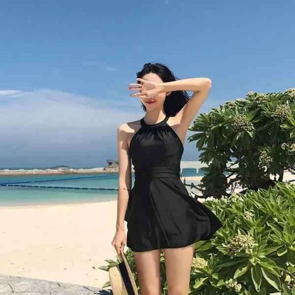 Black Mesh One-Piece Monokini Swimsuit - Image 4