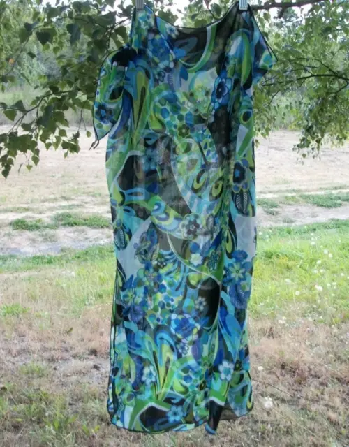 Retro 90s Does BOHO BEACH SARONG, Semi Sheer Delight in Modern Floral Designs