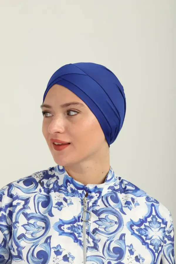 Modest Swim Cap, Water-Resistant, Quick-Drying, Stylish And Comfortable Design Perfect for Beach & Pool Days Bow Swimming Cap for Women - Image 3