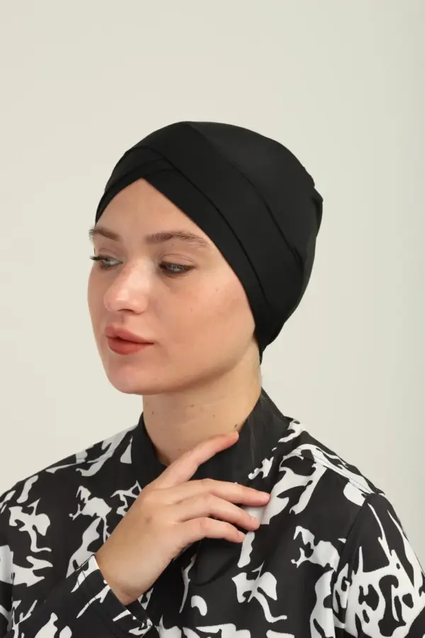 Modest Swim Cap, Water-Resistant, Quick-Drying, Stylish And Comfortable Design Perfect for Beach & Pool Days Bow Swimming Cap for Women