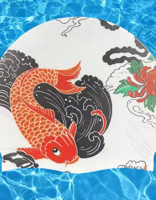 Premium Silicone Swim Caps with Unique Illustrations