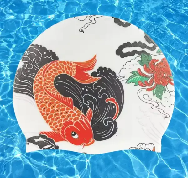 Premium Silicone Swim Caps with Unique Illustrations