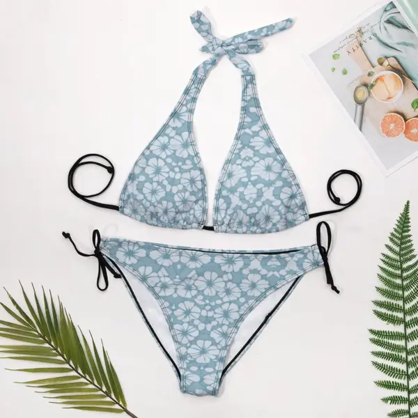Floral Halter Bikini Set: Stylish Two-Piece Swimwear for Beach, Pool & Summer Vacations - Image 2