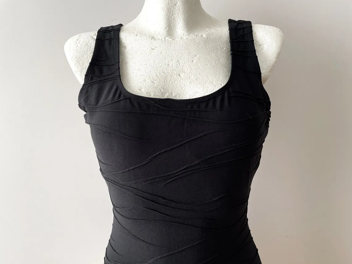 Vintage 90s Black One Piece Swimsuit 1